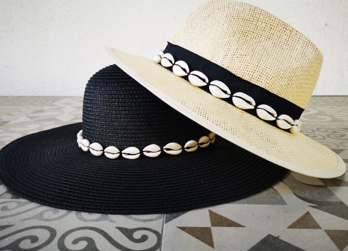 black hat with shells