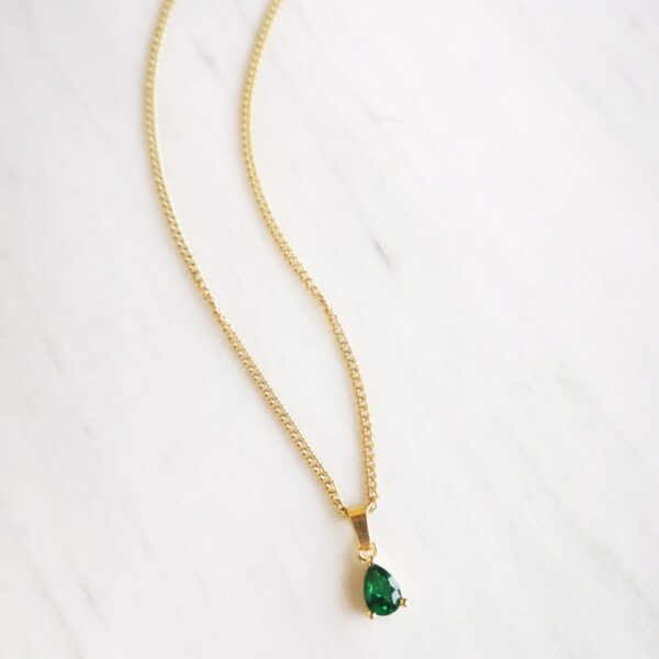 Green Zircon Drop Necklace