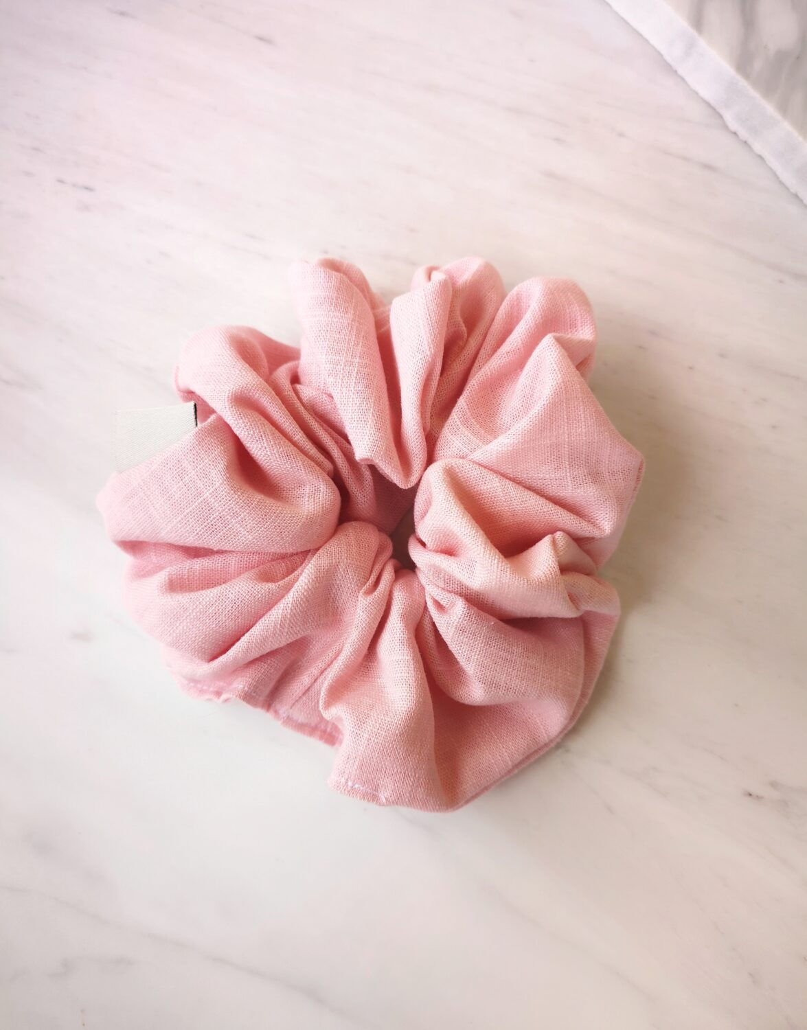 pink Linen Scrunchie