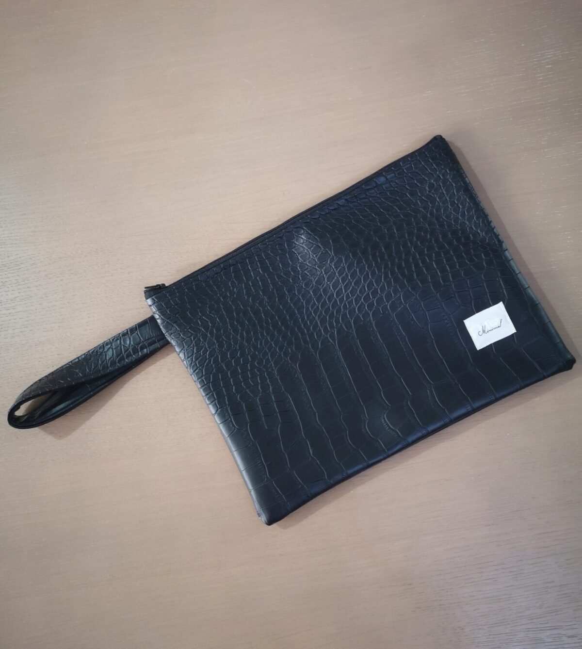 Black Leather Clutch Bag