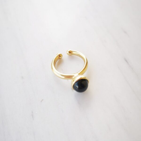 Black stone ring