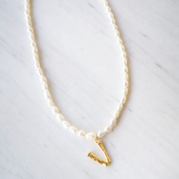 pearl monogram necklace