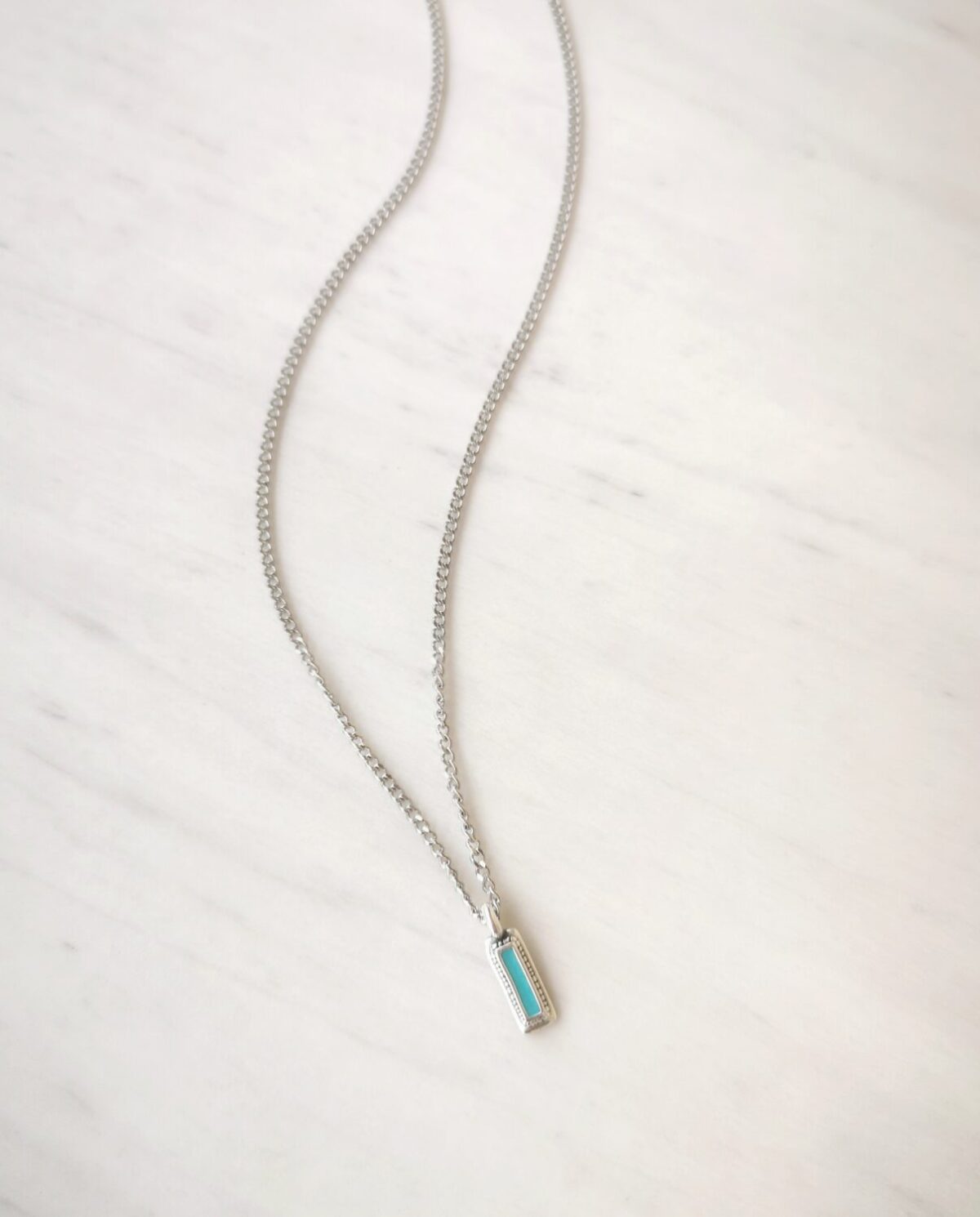 Turquoise rectangle necklace