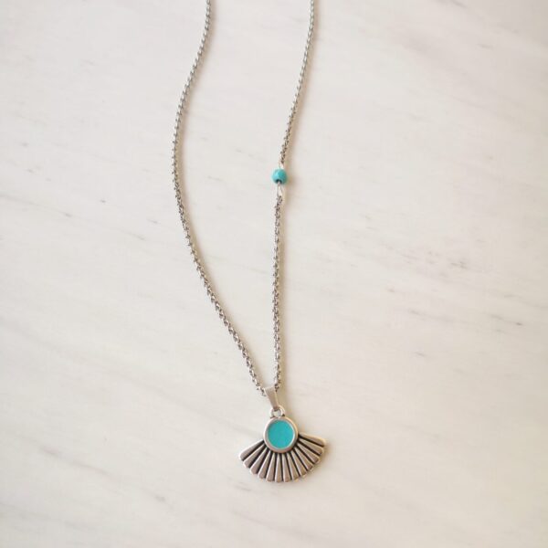 Turquoise fan necklace