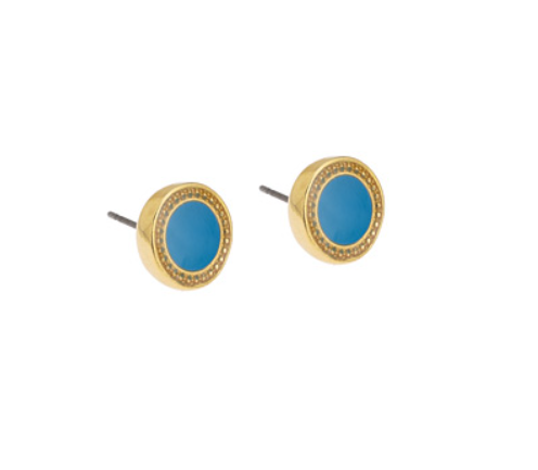 Blue Enameled Earrings