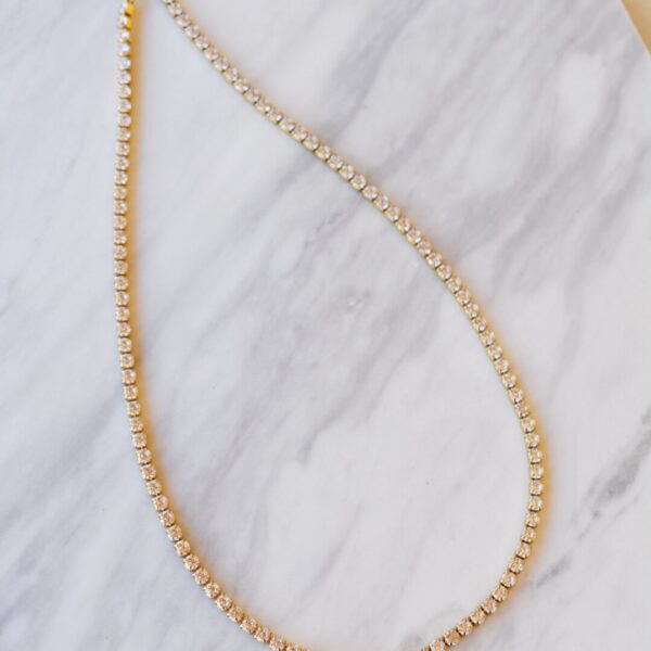 Thin zircon riviera necklace