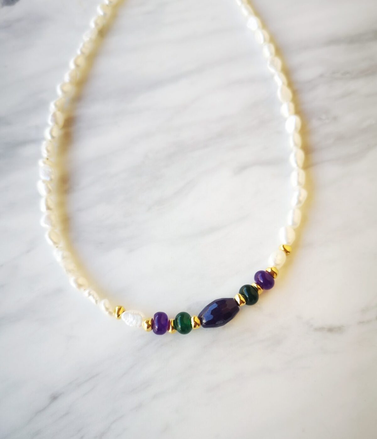Pearl agate necklace