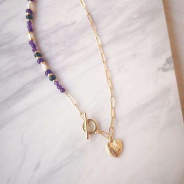 agate heart necklace