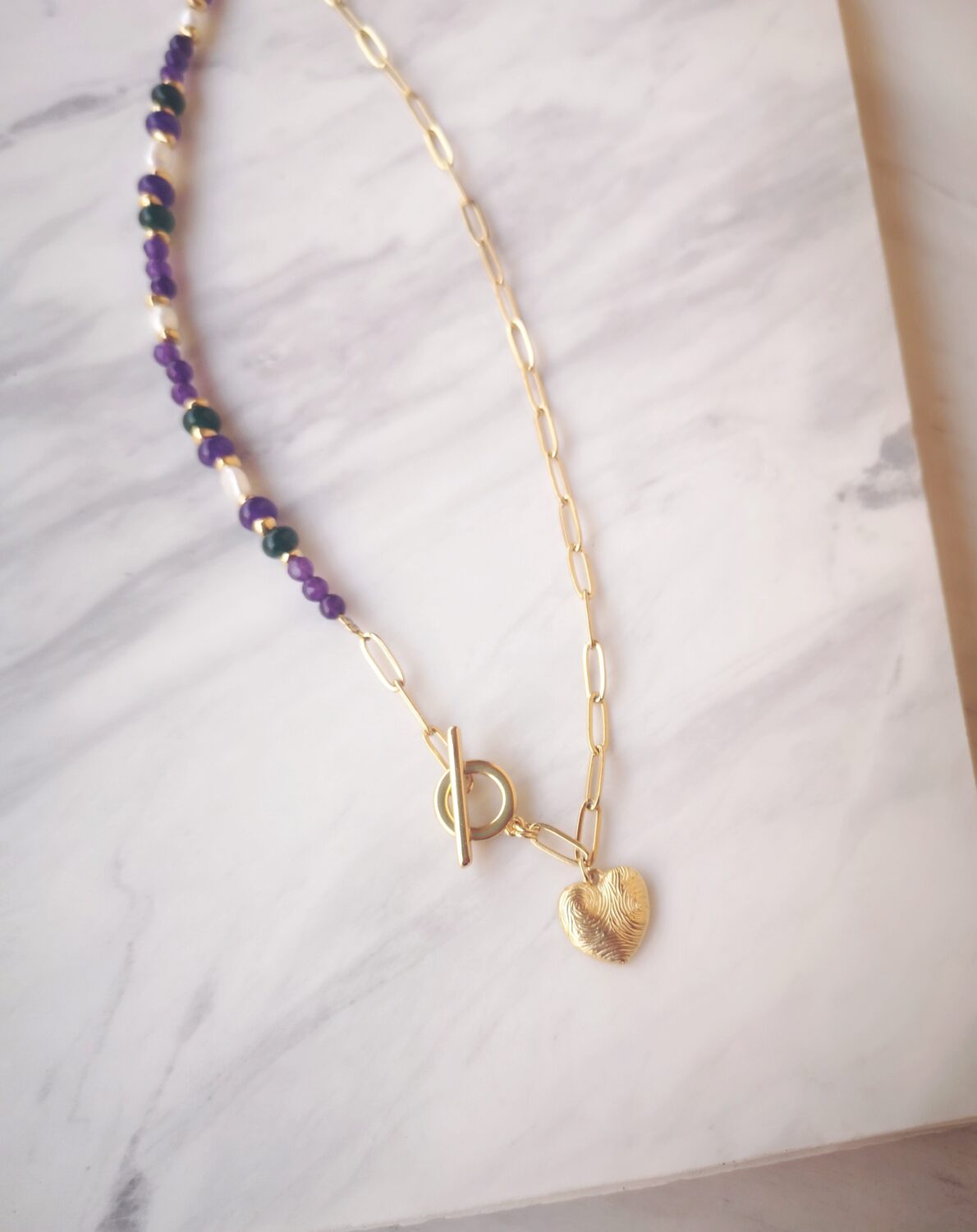 agate heart necklace
