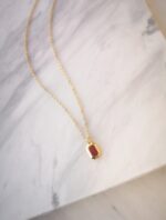 red rectangle necklace