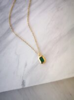 green rectangle necklace