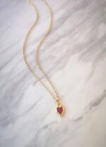 pink mini heart necklace