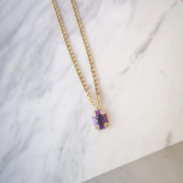 Purple marquise necklace
