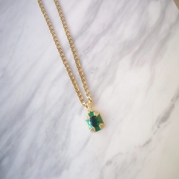 green marquise necklace
