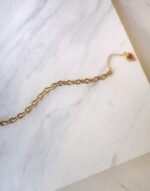 pink heart chain bracelet