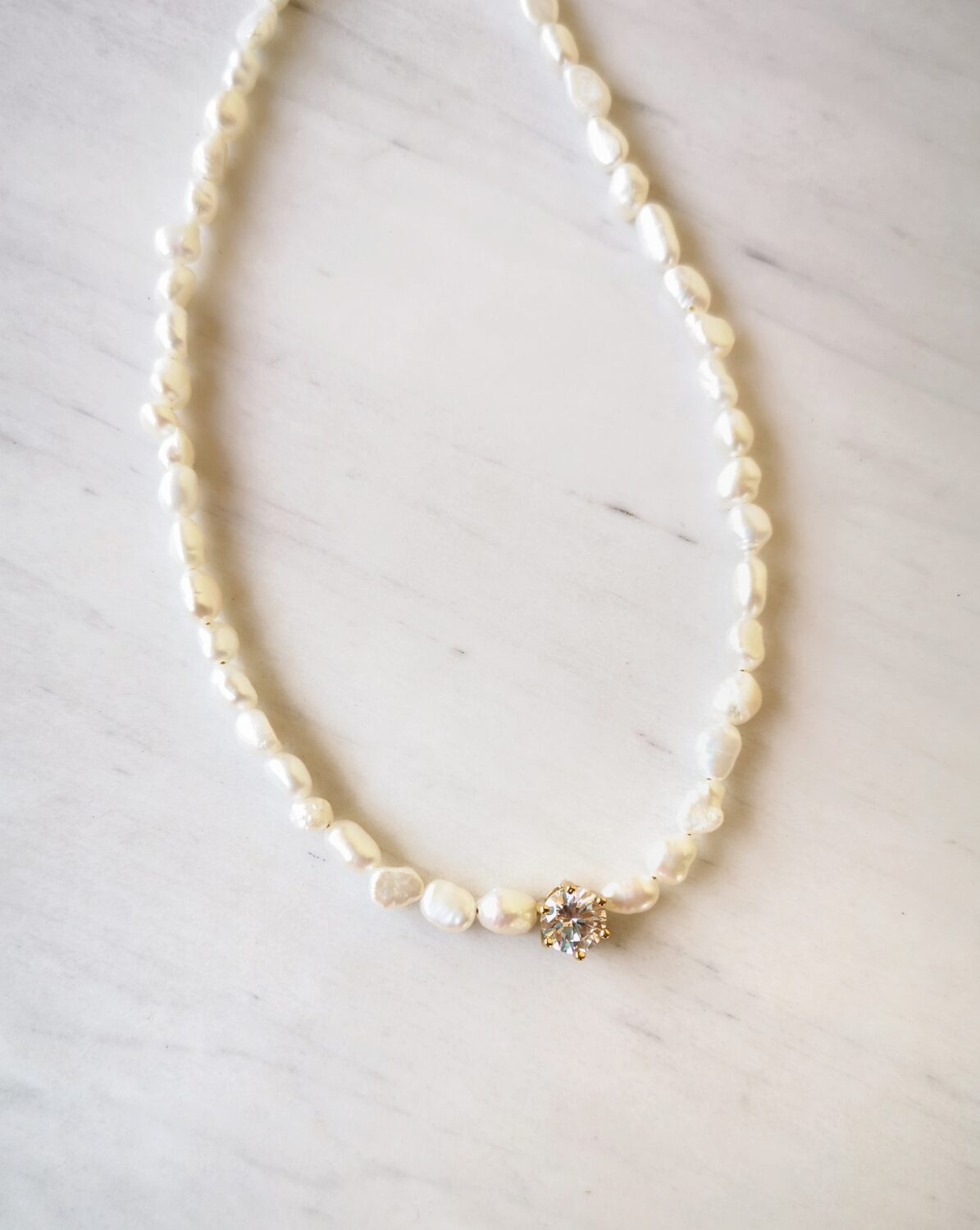 Pearl zircon necklace
