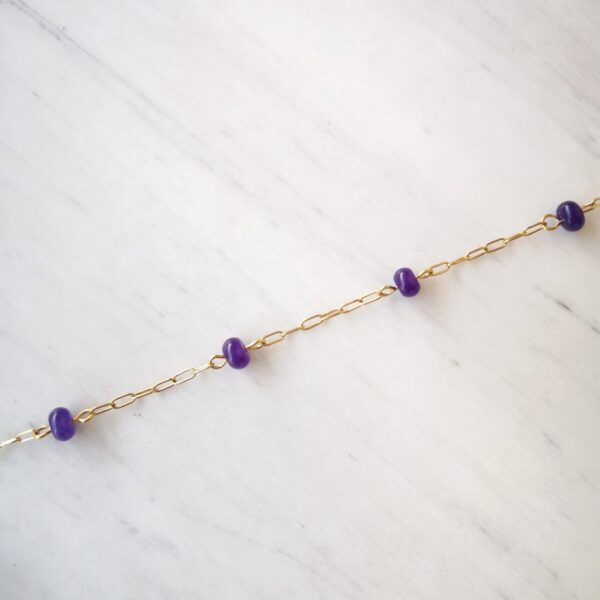 purple agate chain bracelet