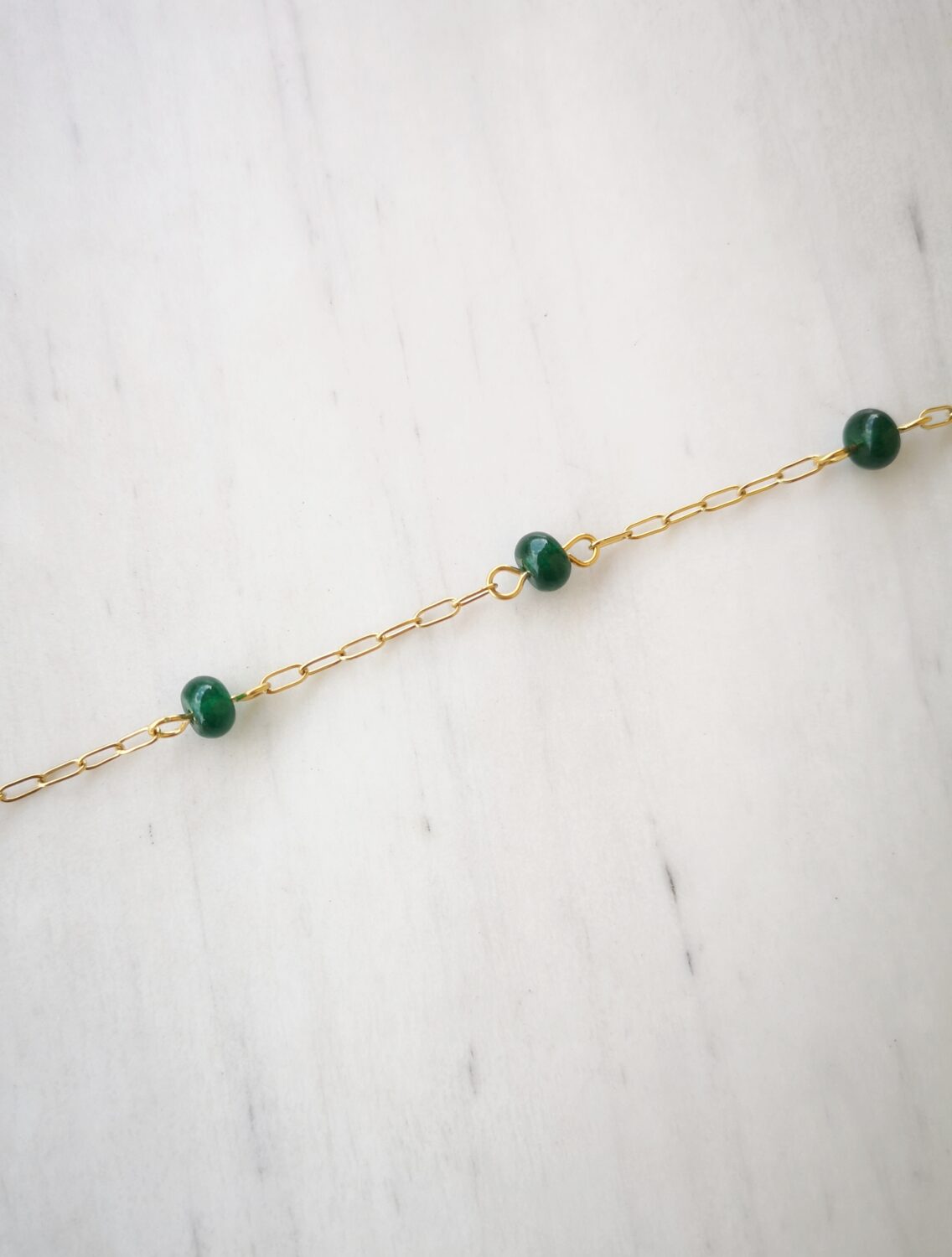 green agate chain bracelet