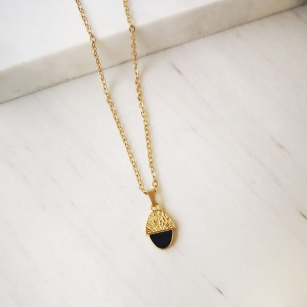 Black Acorn Necklace