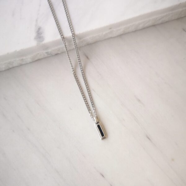Black Mini Rectangle Necklace