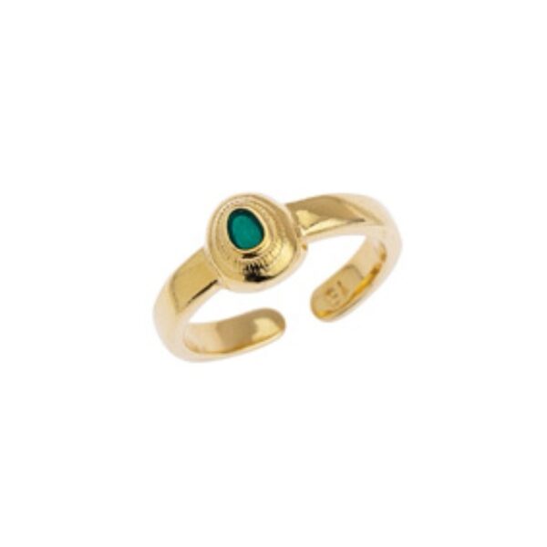 Emerald Ethnic Drop Ring