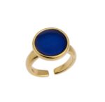 Enameled Round Ring Large blue