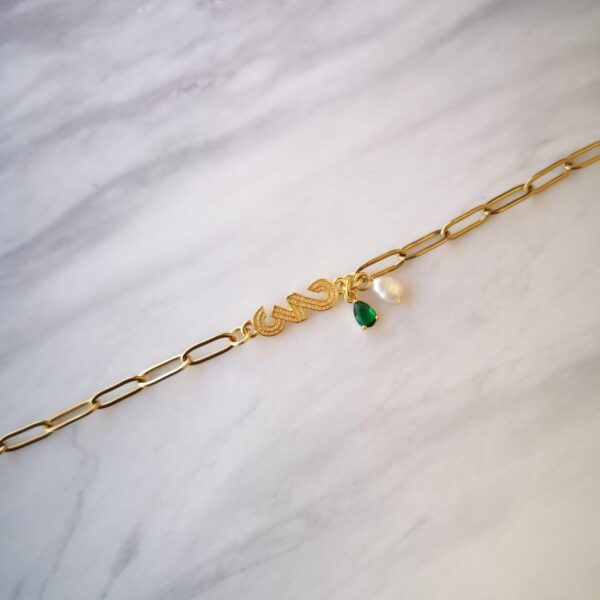 Emerald Zircon Charm Bracelet
