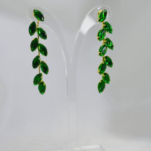 Green Flower Zircon Earrings