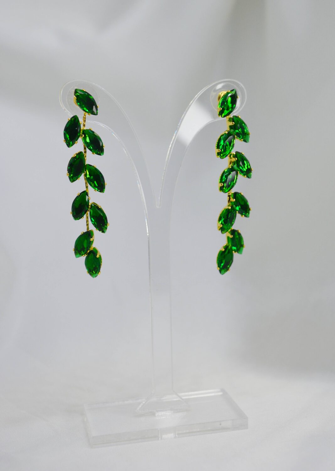 Green Flower Zircon Earrings