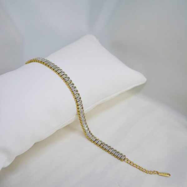 Crystal Zircon Riviera Bracelet-golden