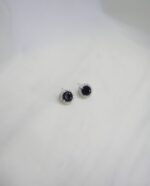 black round zircon earrings