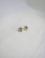 crystal round zircon earrings
