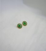 green oval Zircon Earrings