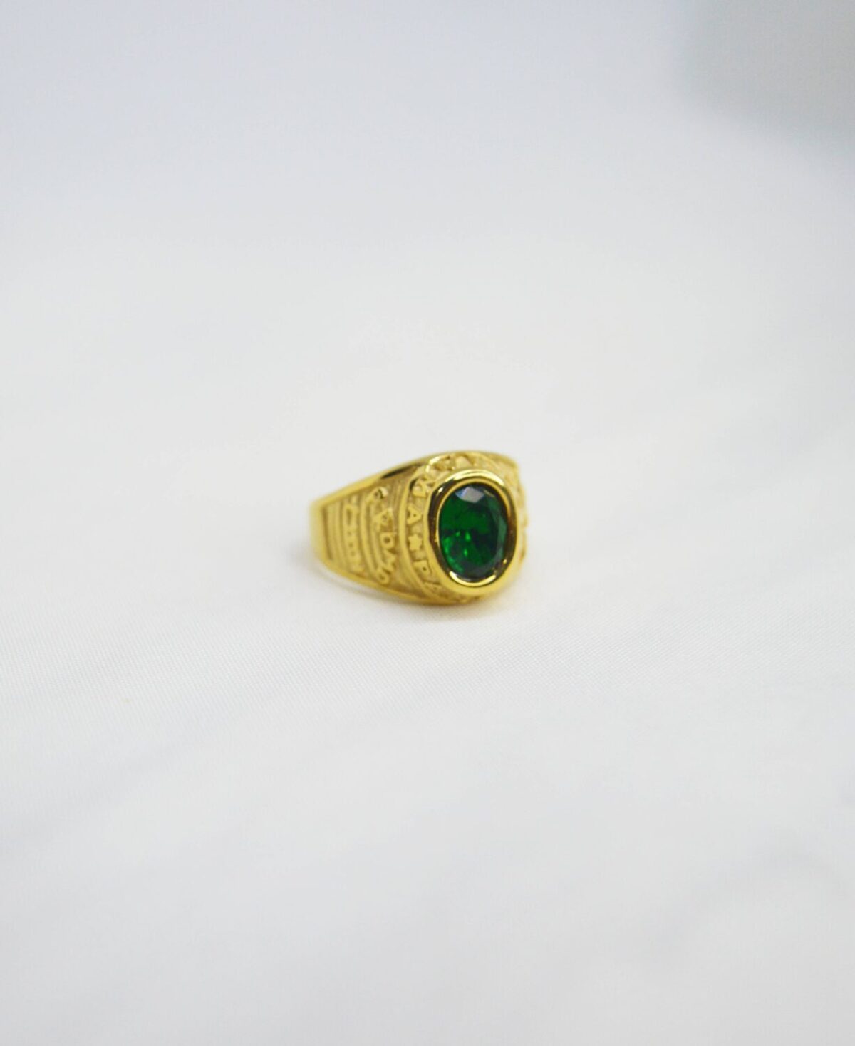 Green Classic Steel Ring