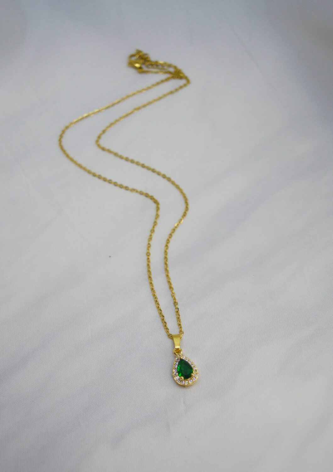 Emerald Crystal drop necklace