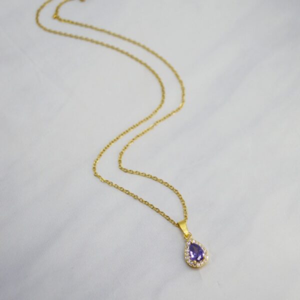 Purple Crystal drop necklace
