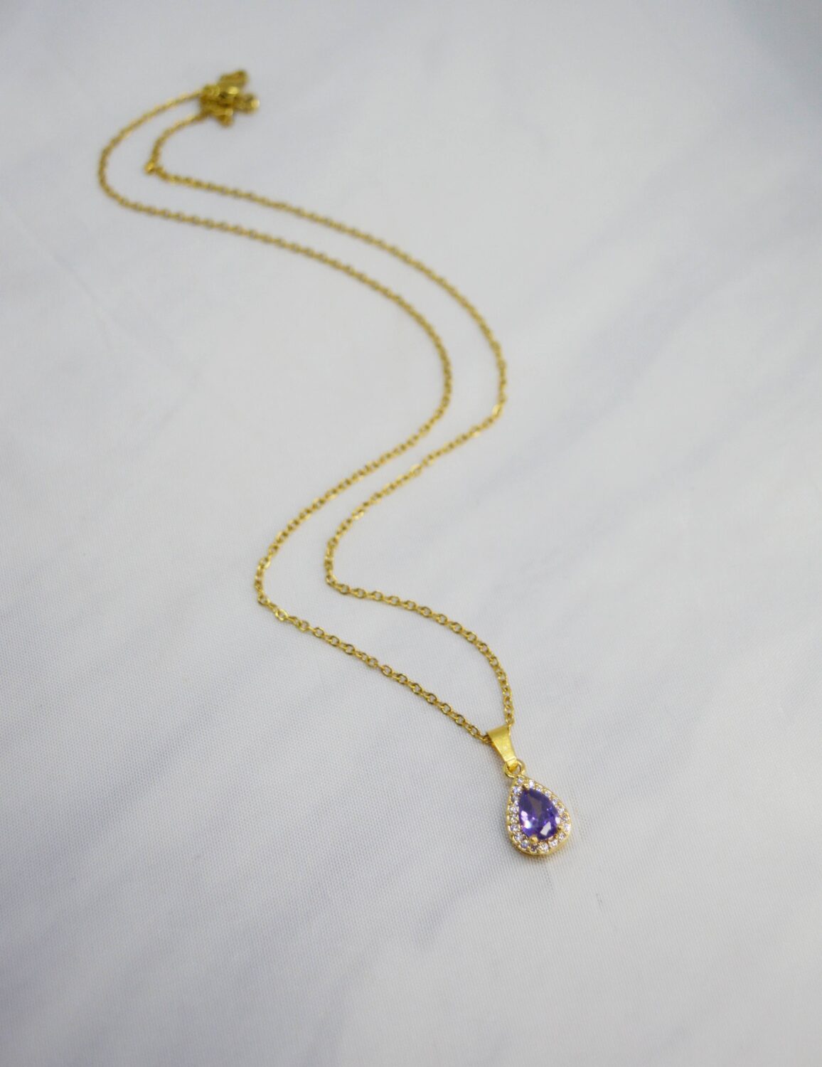 Purple Crystal drop necklace