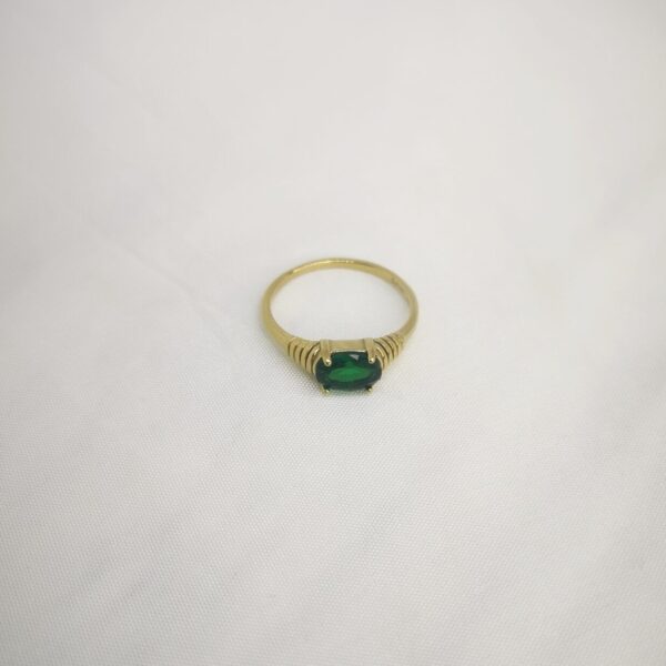 Green Zircon Steel Ring