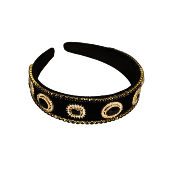 Black Headband with strass Large