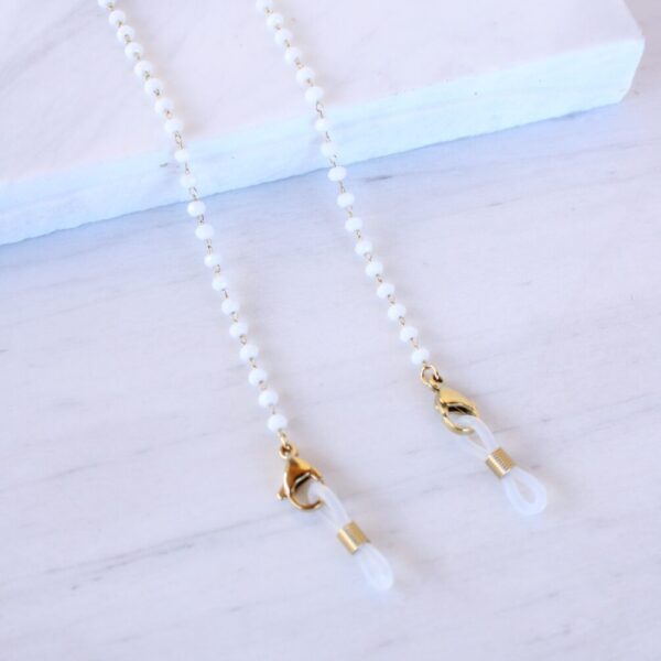 White Rosary Sunglasses Chain