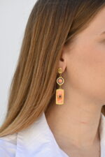 Long Orange Earrings