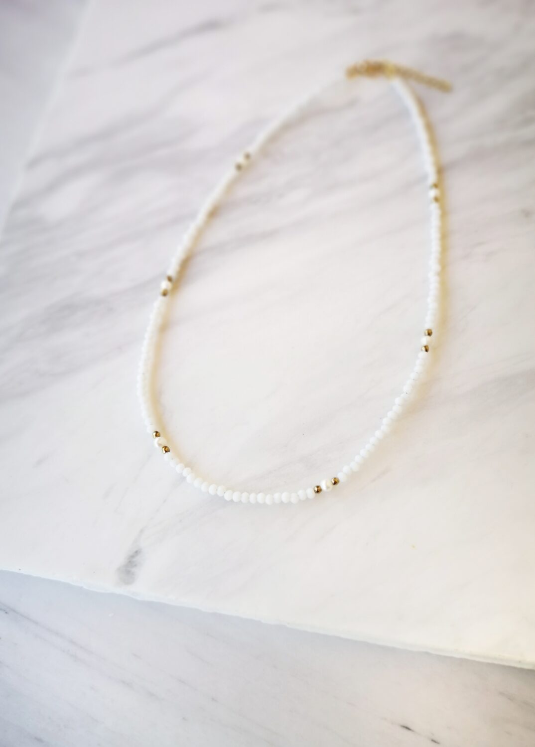 White Crystal Pearl Necklace