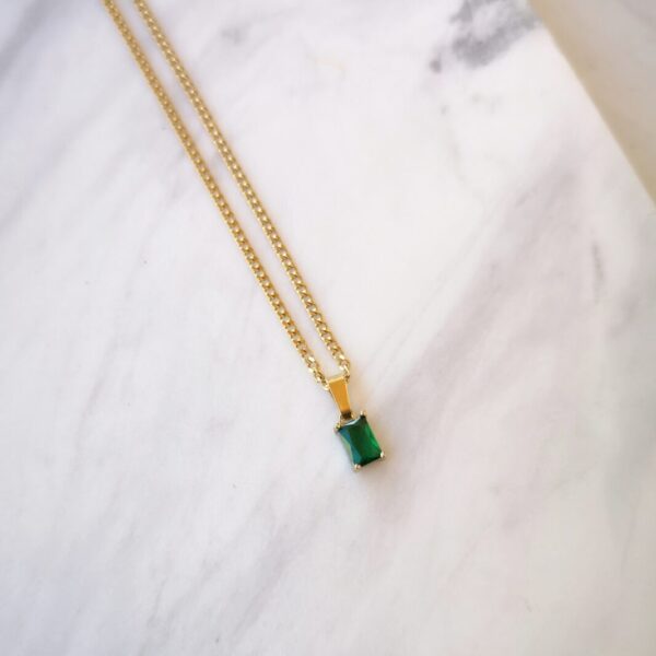 Green Rectangle Necklace