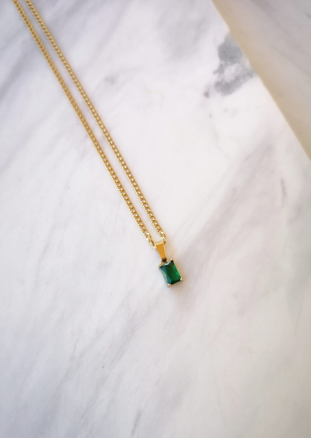 Green Rectangle Necklace