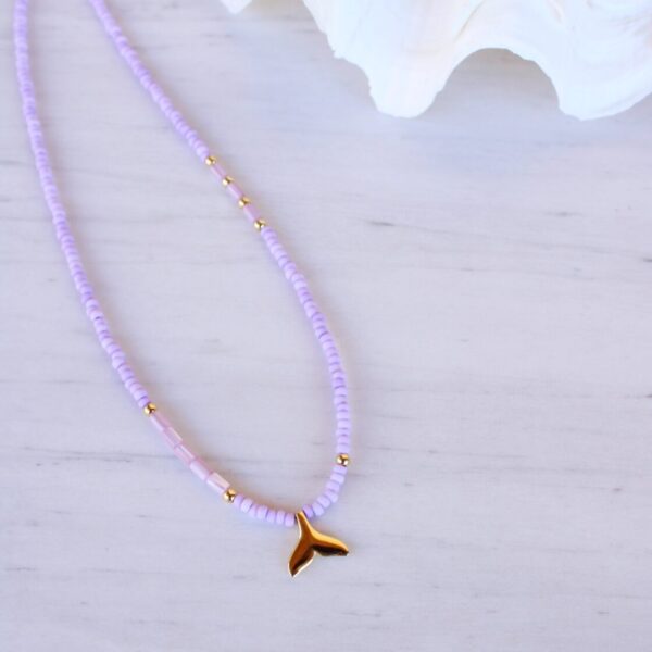 Purple Tail Bead Necklace