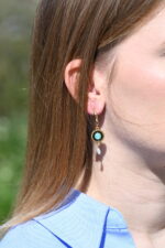 Turquoise Pearl Hoops