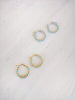 Turquoise Twisted Hoops