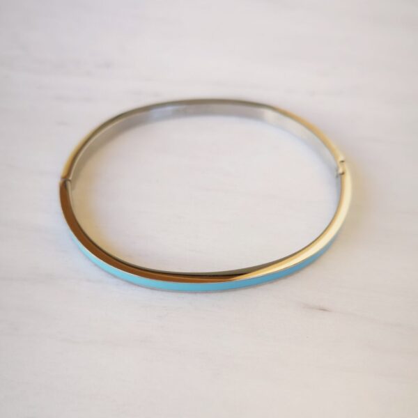 Turquoise Steel Cuff Silver