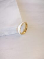 Enameled steel ring white