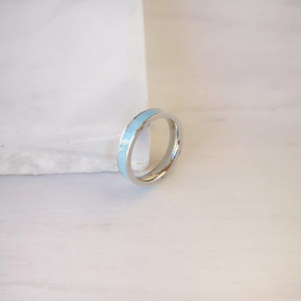 Turquoise Steel Ring Silver